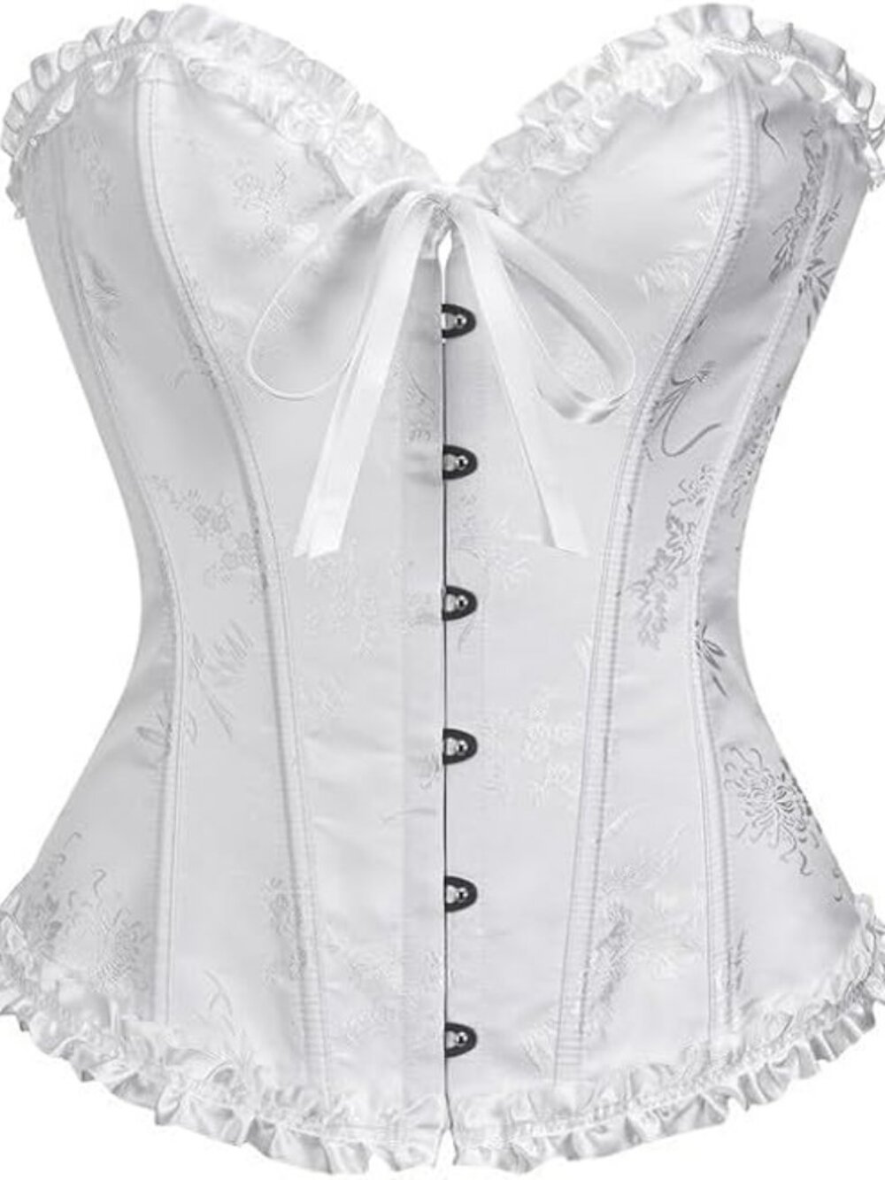 Women's White Sweetheart Neck Renaissance Lace Bustier Corset Lingerie Tops